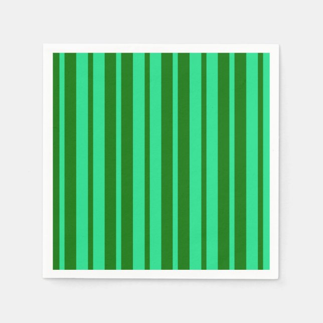 Cute Green Stylish Stripes Pattern Design  Napkins (Front)