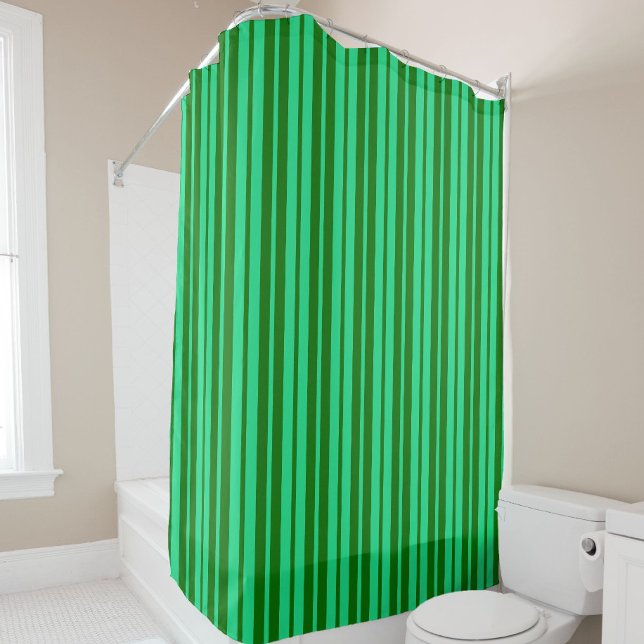 Cute Green Stylish Stripes Pattern Design  Shower Curtain (Creator Uploaded)