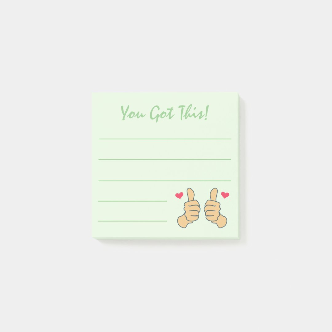 Cute Green Thumbs Up You Got This Quote Post-it Notes