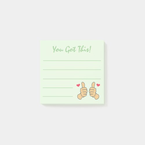 Cute Green Thumbs Up You Got This Quote  Post_it Notes