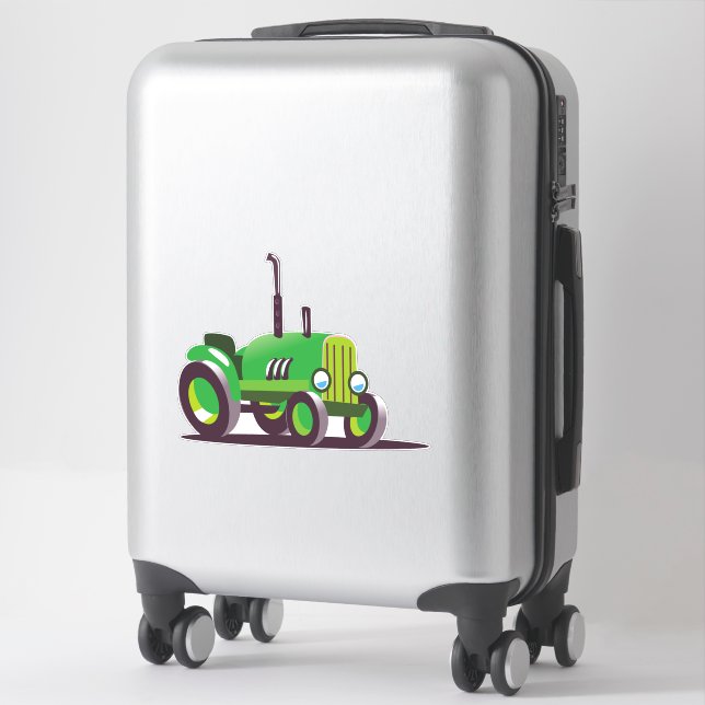Cute Green Tractor Sticker (Suitcase)