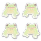 Sweet Kawaii Frog on Lily Pad Sticker, Cute Frog