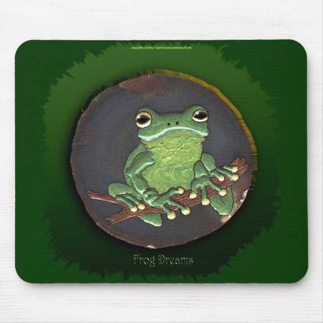 Cute Green Tree Frog Animal-lovers Gift Mouse Pad (Front)