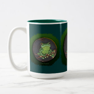 Cute Green Tree Frog Animal-lovers Gift Two-Tone Coffee Mug