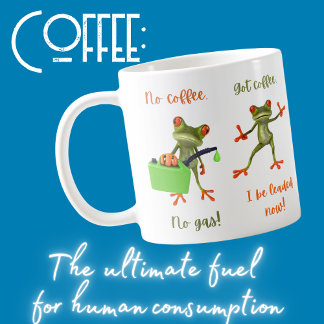 Cute green tree frog coffee mug