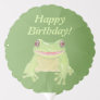Cute Green Tree Frog - Happy Birthday imm+pattern. Balloon