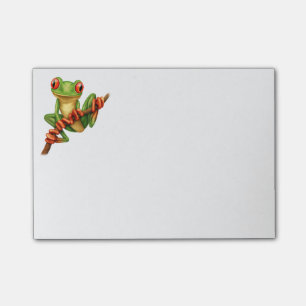 Cute Green Tree Frog on a Branch Post-it Notes