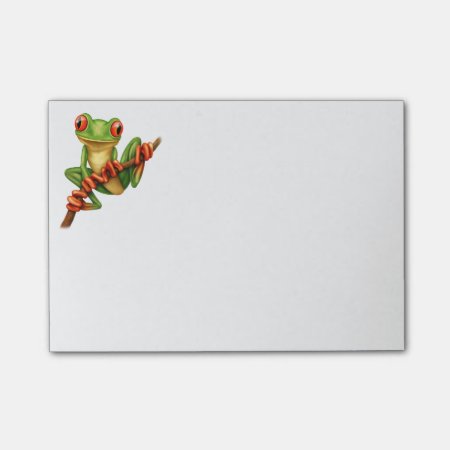 Cute Green Tree Frog On A Branch Post-it Notes