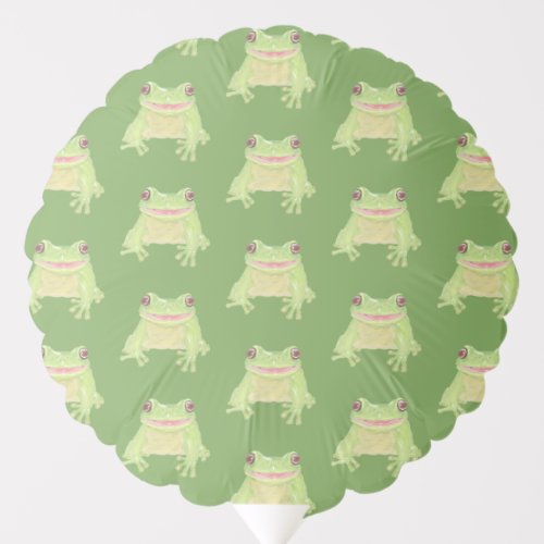 Cute Green Tree Frog _ pattern both sides Balloon