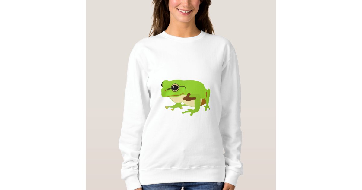 Cute Green Frog Crew Neck T-Shirt, t-shirt roblox bag anime 