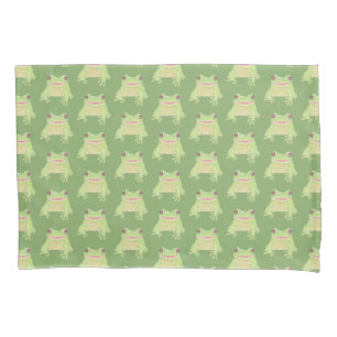 Cute Green Tree Frog - transp pattern.    Pillow Case