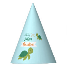 Cute Green Turtle Blue Sea Birthday