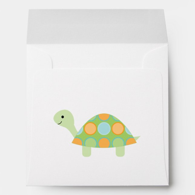 Cute Green Turtle Envelope (Back (Bottom))