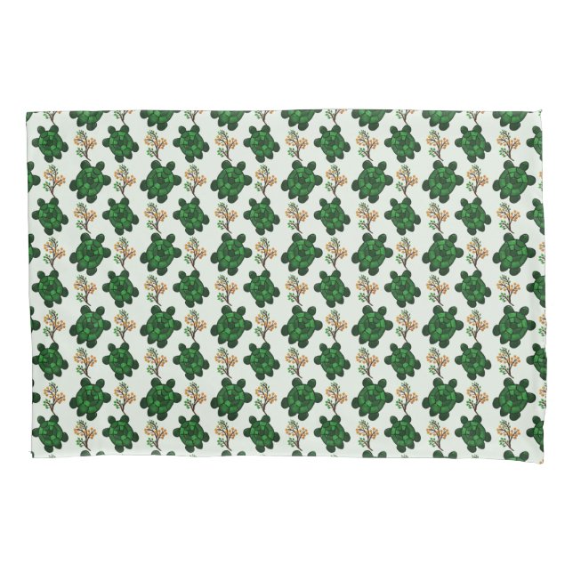 Cute Green Turtle Seamless Pattern | turtle  Pillow Case (Front)