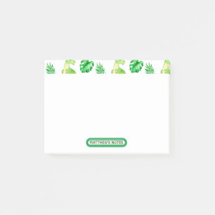 Cute Green Watercolor Jungle Dinosaur Pattern Post-it Notes