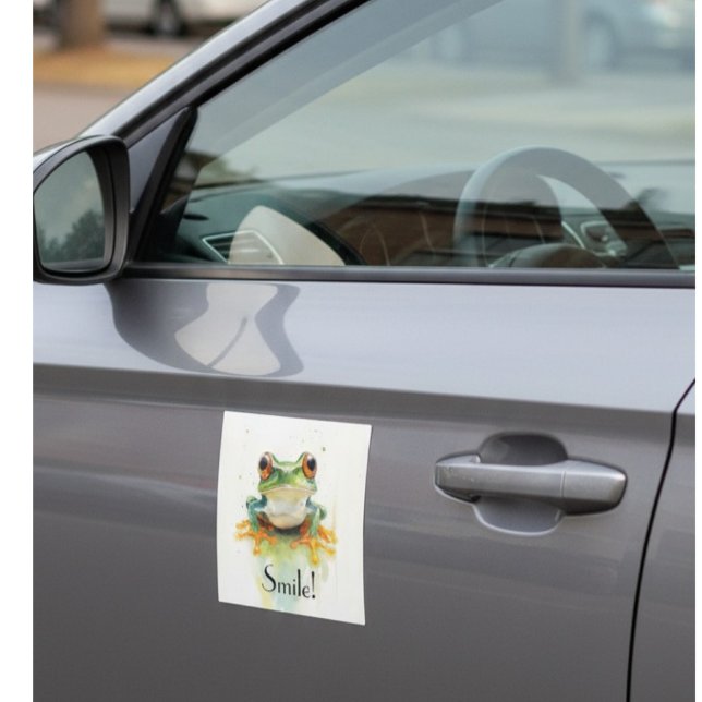  Cute Green Watercolor Tree Frog, custom  Car Magnet (Creator Uploaded)
