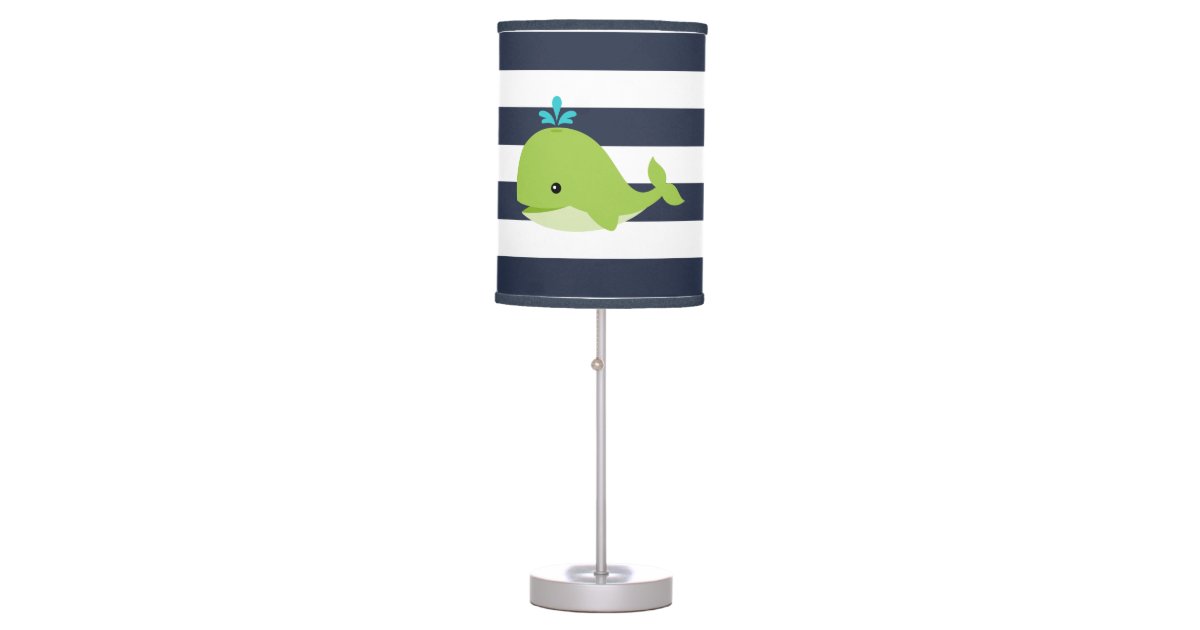Cute Green Whale Nursery Table Lamp Zazzle