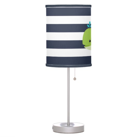Cute Green Whale Nursery Table Lamp (Left)