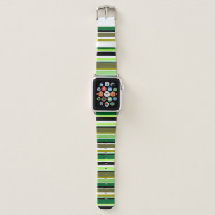 Cute green white stripes apple watch band