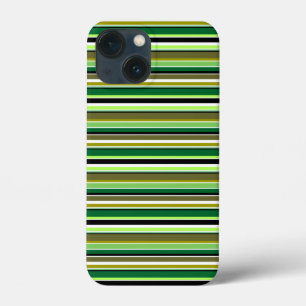 Cute green white stripes iPhone 13 mini case