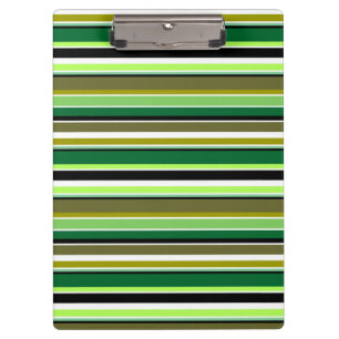 Cute green white stripes clipboard