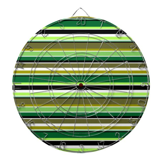 Cute green white stripes dart board (Front)
