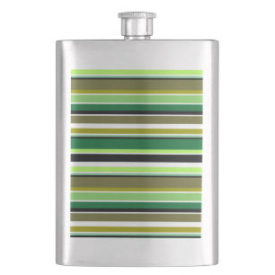 Cute green white stripes flask