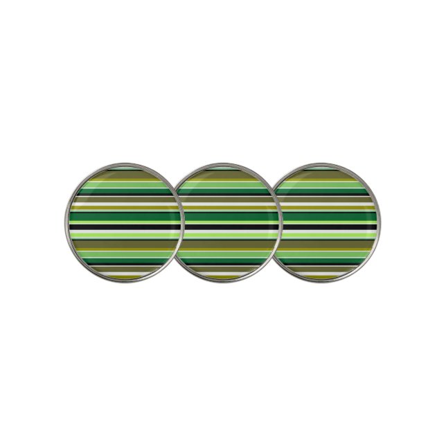 Cute green white stripes golf ball marker (3 Up)