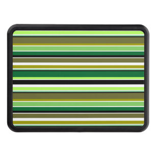 Cute green white stripes hitch cover