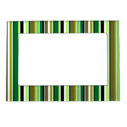 Cute green white stripes magnetic frame