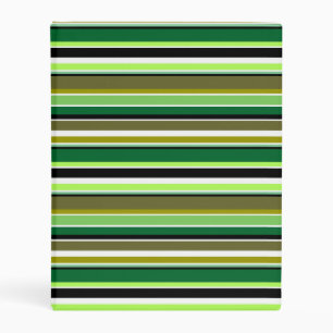 Cute green white stripes mini binder