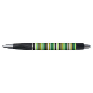 Cute green white stripes pen