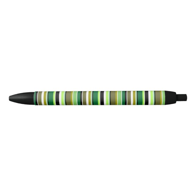 Cute green white stripes pen (Front)