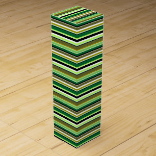 Cute green white stripes wine box
