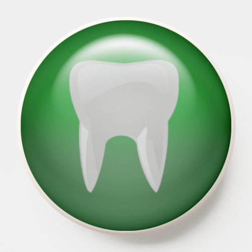 Cute Green White Tooth Dentist  PopSocket