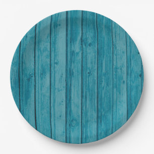 Cute Green Woodgrain Vintage Paper Plates