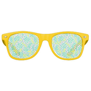 Cute green yellow floral pattern retro sunglasses