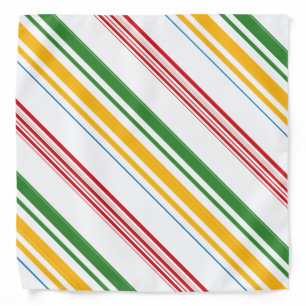 Cute green yellow stripes bandana