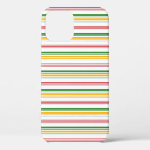 Cute green yellow stripes iPhone 12 pro case