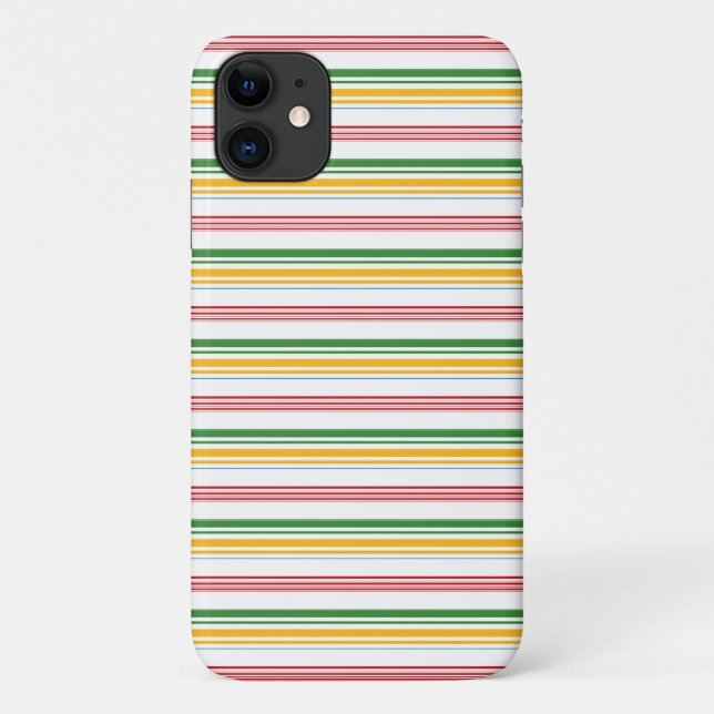 Cute green yellow stripes Case-Mate iPhone case (Back)