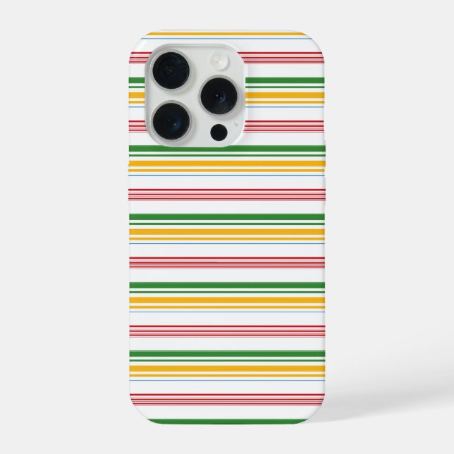 Cute green yellow stripes iPhone case (Back)