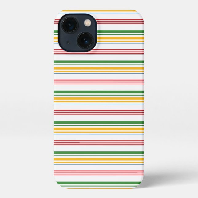 Cute green yellow stripes iPhone case (Back)