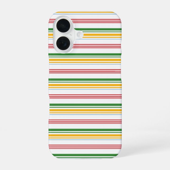 Cute green yellow stripes iPhone case (Back)