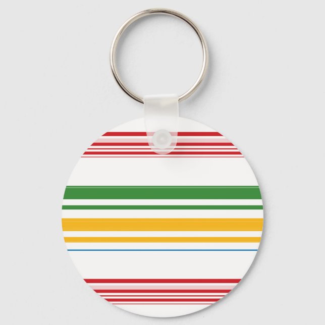 Cute green yellow stripes keychain (Front)
