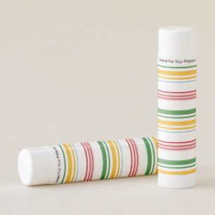 Cute green yellow stripes lip balm