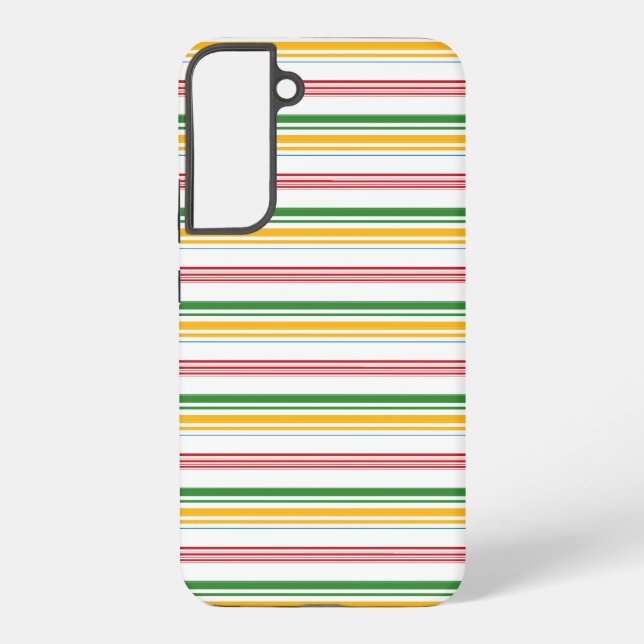 Cute green yellow stripes samsung galaxy case (Back)