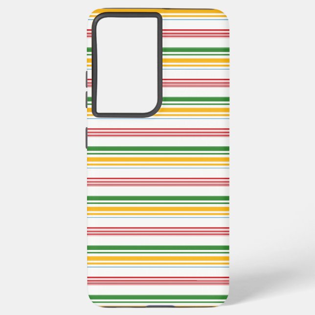 Cute green yellow stripes samsung galaxy case (Back)