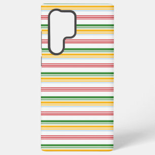 Cute green yellow stripes samsung galaxy s22 ultra case