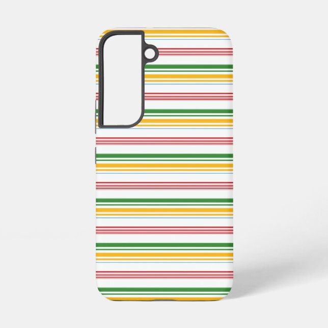 Cute green yellow stripes samsung galaxy case (Back)