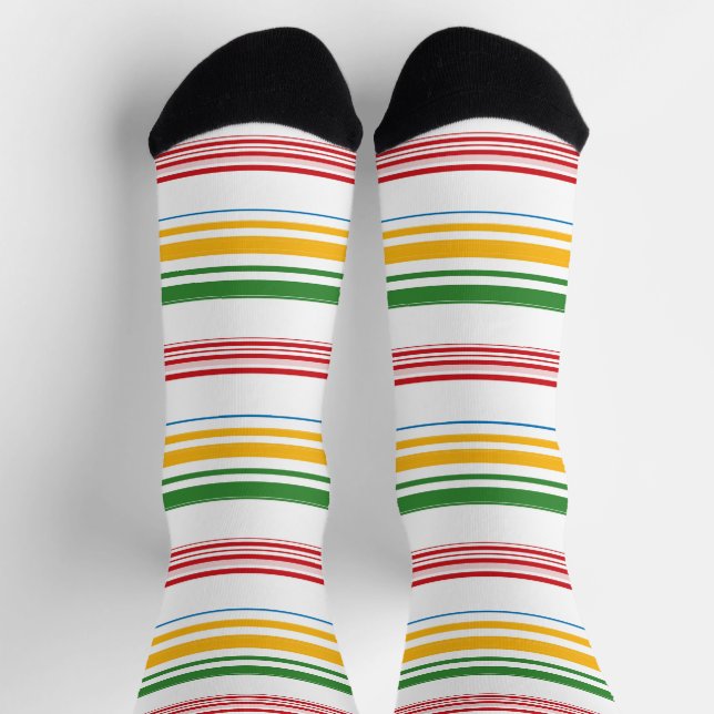 Cute green yellow stripes throw pillow socks (Top)